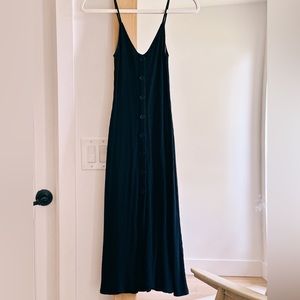 Reformation Black Knit Dress with Buttons